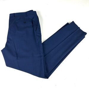 Canali Dress Pants Mens 38 X 32 Blue Wool Straight Made in Italy